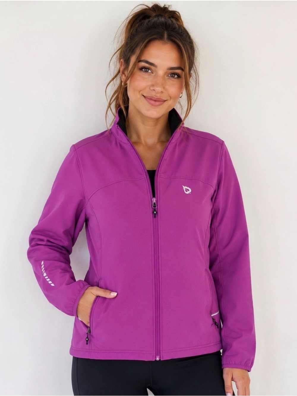 Baleaf Purple Women's Full-Zip Utility Softshell Jacket XXL